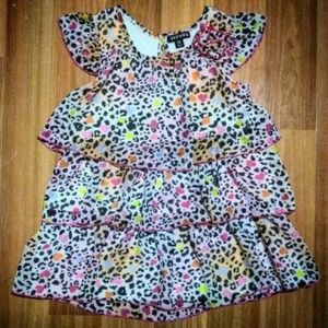 George Girls, 3 Tiered Graphic Print Layered Dress